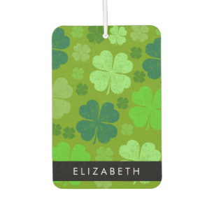 Green Clovers, Lucky Clovers, Your Name Air Freshener