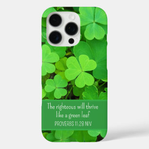 Green Clovers Photo Prosperity Bible Verse Cute iPhone 16 Pro Case