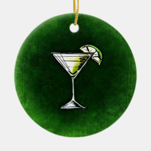 Green cocktail absinthe ceramic ornament