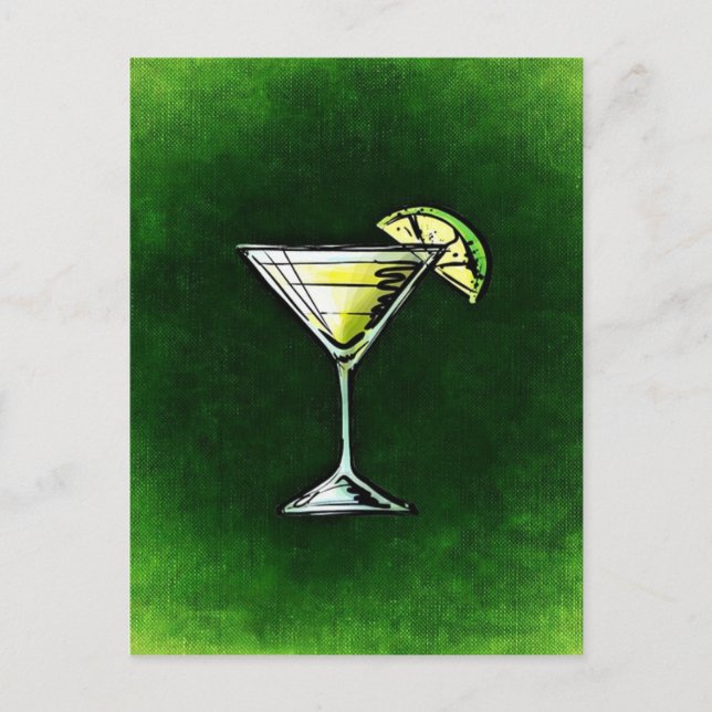 Green cocktail absinthe postcard (Front)