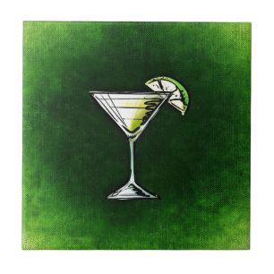 Green cocktail absinthe tile