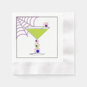 Green Cocktail Halloween Glass Paper Napkin