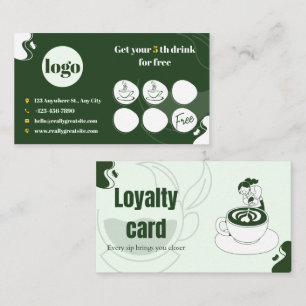 Green Coffee Loyalty Stamp Card