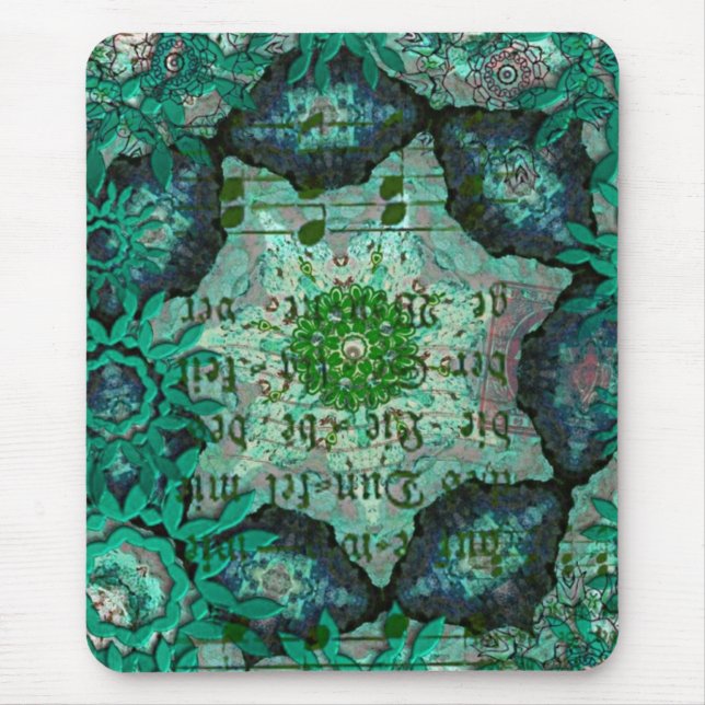 Green Collage Mouse Pad (Front)