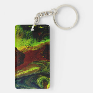 Green color, happy birthday keychain