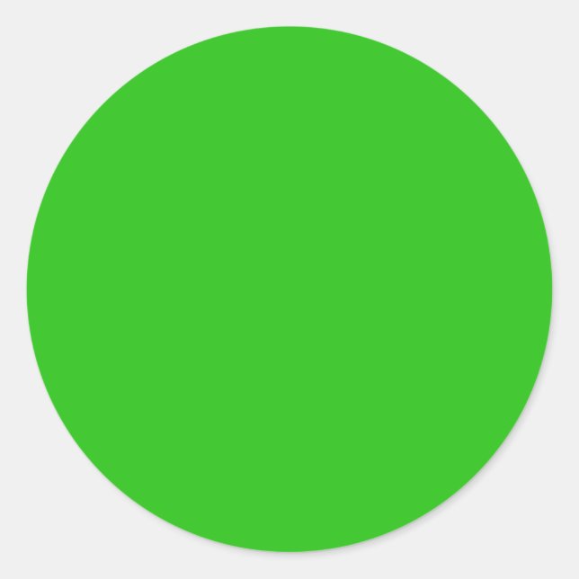 green colour classic round sticker (Front)