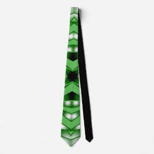 Green Colour Gradient Filled Perspective Drawing Tie