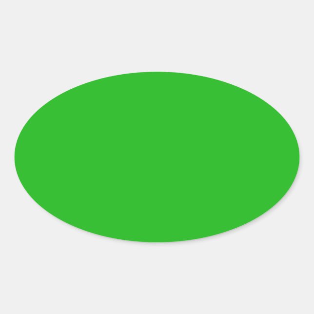 Green Colour Oval Sticker (Front)