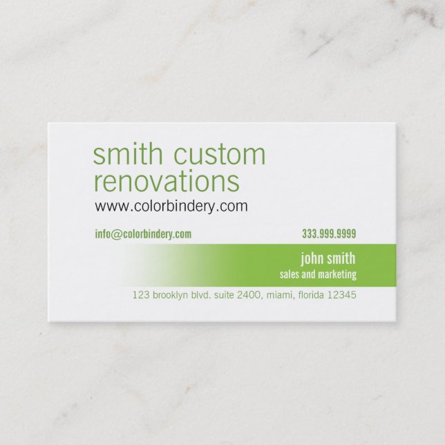 Green Colour Path Business Card (Front)