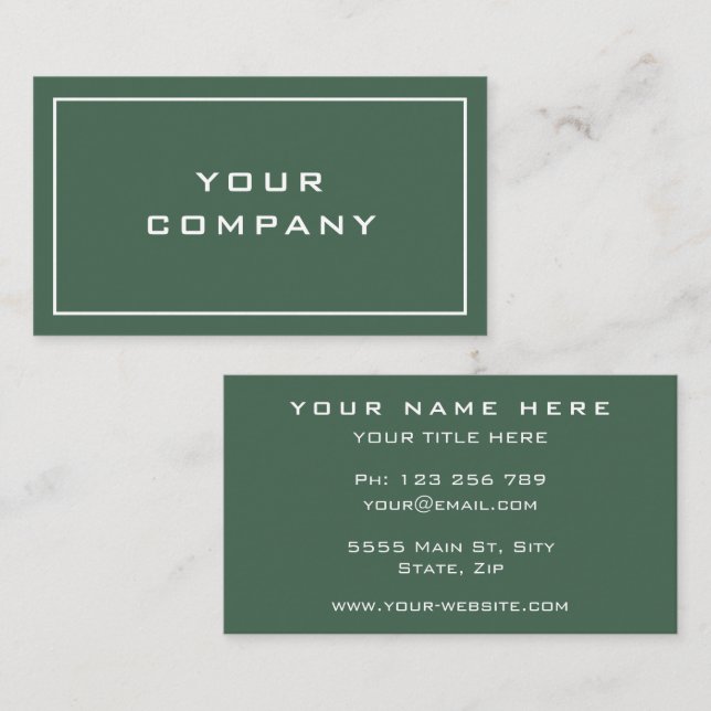 Green Colour Pofessional Design Business Card (Front/Back)