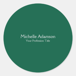 Green Colour Professional Plain Modern Classic Round Sticker