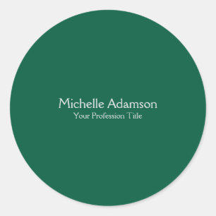 Green Colour Professional Plain Modern Classic Round Sticker