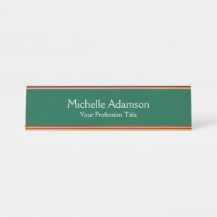 Green Colour Professional Plain Modern Desk Name Plate