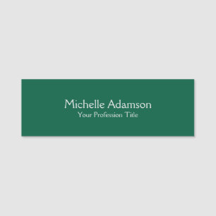 Green Colour Professional Plain Modern Name Tag