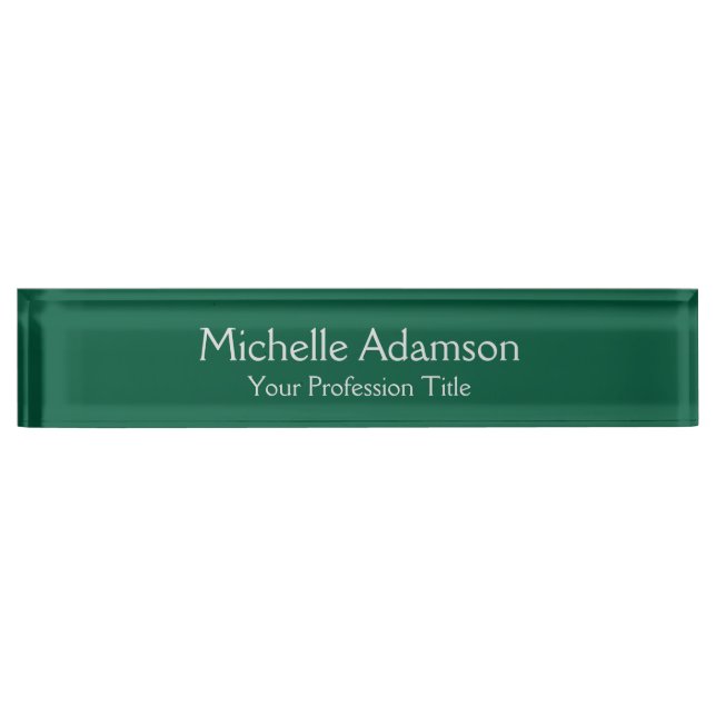 Green Colour Professional Plain Modern Nameplate (Front)
