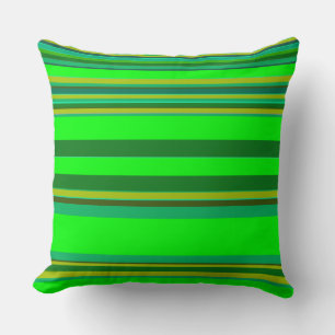 Green Colour Stripe Customized Designer Pillow