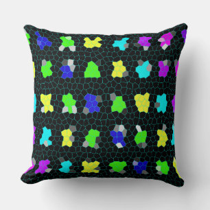 Green Coloured Stained Glass Effect, Throw Pillow
