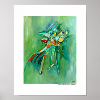 Green Colourful Abstract Modern Wall Art Decor