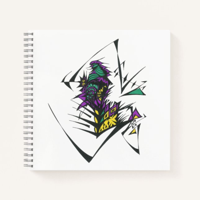 Green Colourful Abstract Tribal Tattoo Art Notebook (Front)