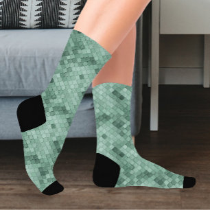 Green Colourful Diagonal Socks