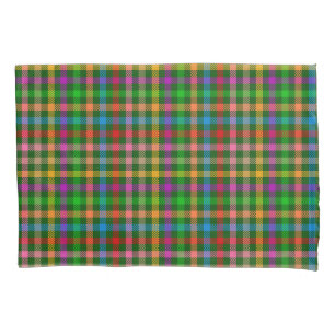 Green Colourful Gingham Plaid Pattern  Pillowcase