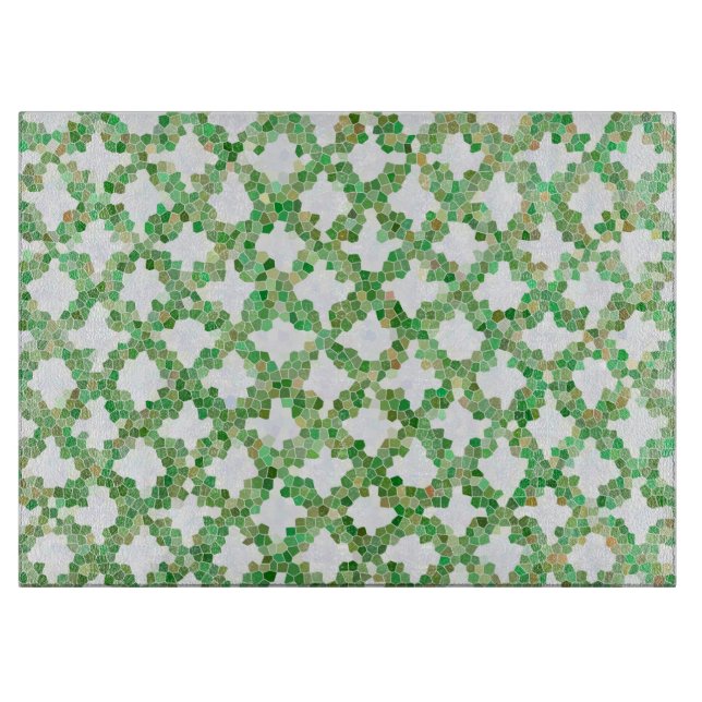 Green Colourful Pattern Cutting Board (Front)