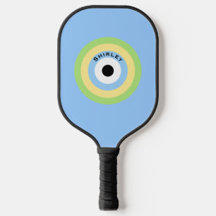 Green Combination Bullseye by Shirley Taylor Pickleball Paddle