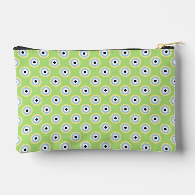 Green Combination Circles by Shirley Taylor Accessory Pouch (Back)