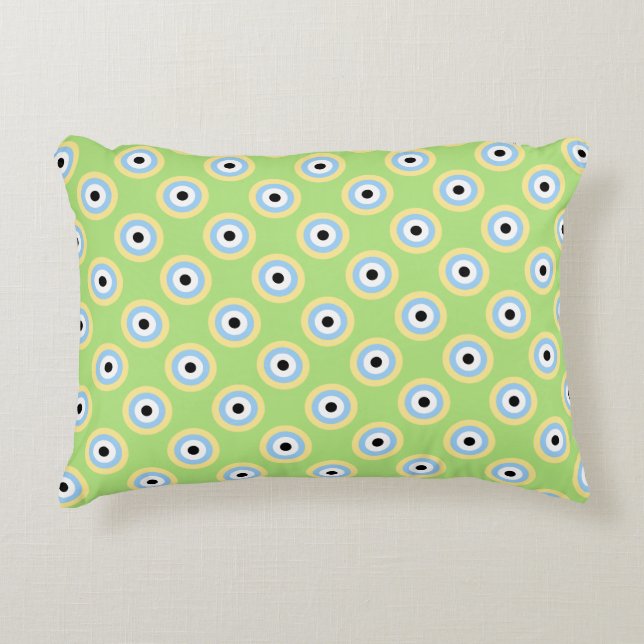 Green Combination Circles by Shirley Taylor Decorative Pillow (Front)