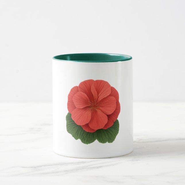 Green Combo Mug - Geranium Flower (Center)