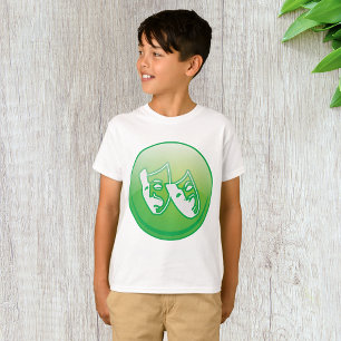Green Comedy and Tragedy Drama Masks T-Shirt