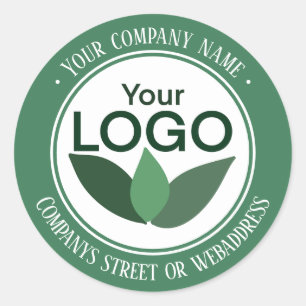 Green Company logo and address Classic Round Sticker
