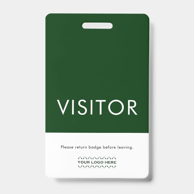 Green Company Logo Visitor Badge Return Request (Front)