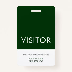 Green Company Logo Visitor Badge Return Request