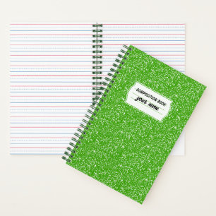 Green Composition Notebook Pattern Wallpaper