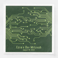 Green Computer Circuit Board Bar Mitzvah