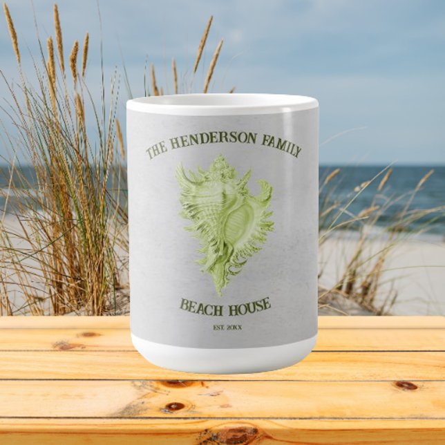 Green Conch Shell Coffee Mug (Green Conch Shell Personalized Coffee Mug)