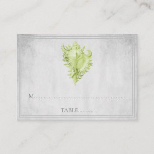 Green Conch Shell Wedding Place Cards