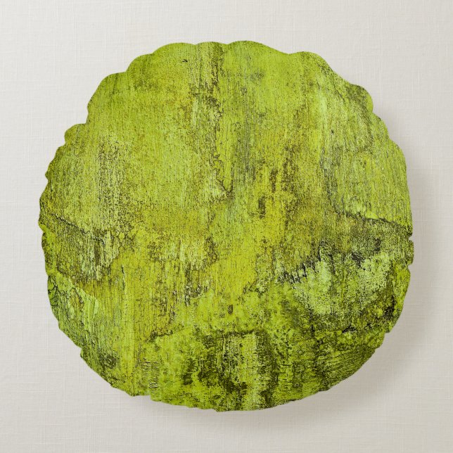 Green concreteabstract, art, home decor, backgroun round pillow (Front)