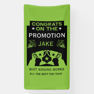 Green Congratulations On The Job Promotion Banner