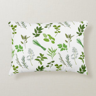 Green Cooking Culinary Garden Herbs Accent Pillow