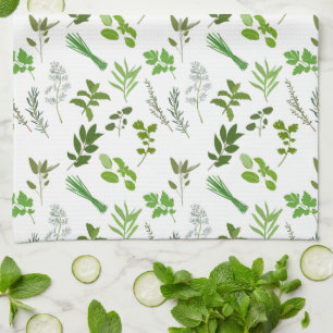 Green Cooking Culinary Garden Herbs Cooking Kitchen Towel