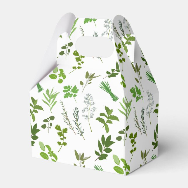 Green Cooking Culinary Garden Herbs  Favor Box (Front Side)