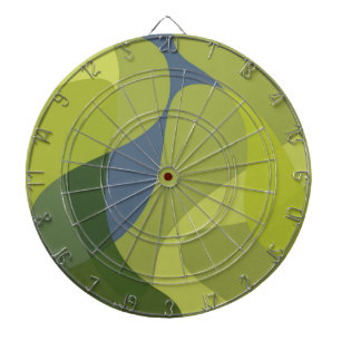 Green, cool, trendy, modern wavy organic shapes dartboard