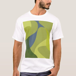 Green, cool, trendy, modern wavy organic shapes T-Shirt