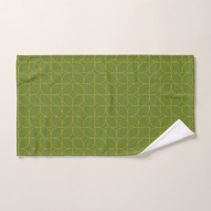 Green, cool, trendy, playful leaf abstraction hand towel
