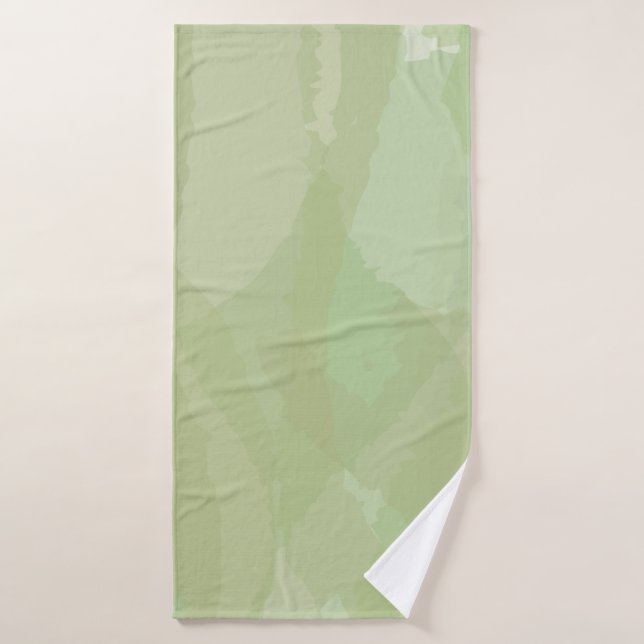 Green, cool, trendy watercolor abstract pattern bath towel (Bath Towel)