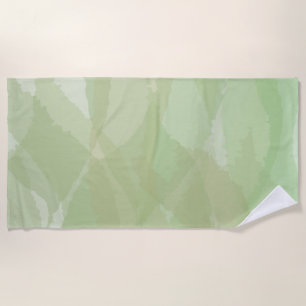 Green, cool, trendy watercolor abstract pattern beach towel