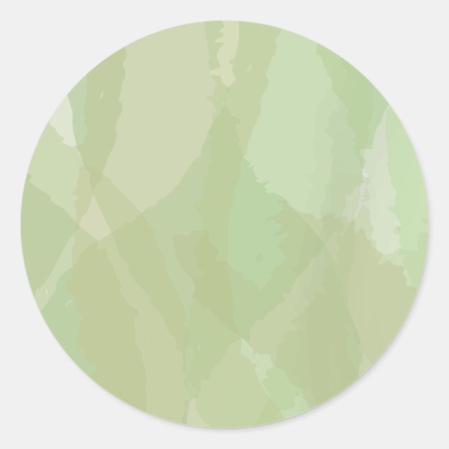 Green, cool, trendy watercolor abstract pattern classic round sticker (Front)