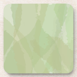 Green, cool, trendy watercolor abstract pattern coaster